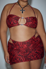 Plus Size Bratz Snake Print Bikini Top & Bottoms Set