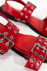 Grommet Strap Leather Sandals