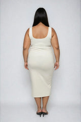Plus Size Ponte Knit Bodycon Midi Dress