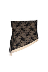 Plus Size Floral Lace Asymmetrical-Hem Tube Top