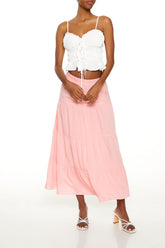 Tiered A-Line Maxi Skirt