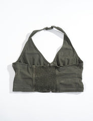 Plus Size Lace-Up Halter Top