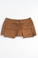 Faux Suede Studded Skort