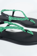 Braided Strap Faux Leather Flip-Flops