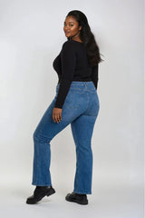 Plus Size High-Rise Flared Jeans