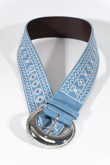 Embroidered Faux Leather Belt