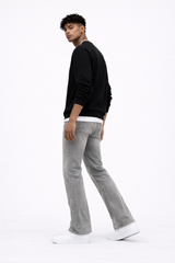 Stitched Detail Flare Jeans