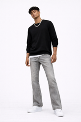 Stitched Detail Flare Jeans