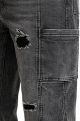 Distressed Straight Leg Jeans