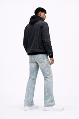 Distressed Straight Flare Jeans