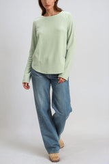 Waffle Knit Long-Sleeve Top