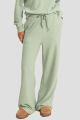 Waffle Knit Wide-Leg Pants