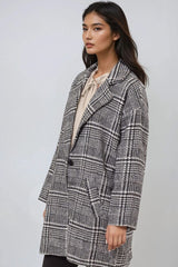 Glen Plaid Oversized Coat