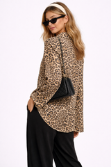 Satin Leopard Print Shirt