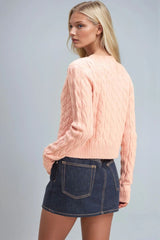 Cable Knit Cardigan Sweater