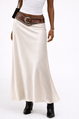 Satin A-Line Maxi Skirt