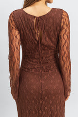 Semi-Sheer Lace Bodycon Maxi Dress