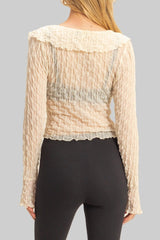 Textured Ruffled Lace Top