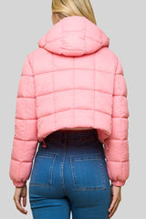 Hooded Zip-Front Puffer