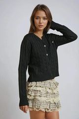Cable Button-Up Cardigan Sweater
