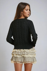 Cable Button-Up Cardigan Sweater