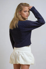 Cable Knit Collared Sweater