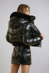 Shiny Hooded Puffer Jacket