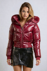 Shiny Hooded Puffer Jacket