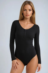 Seamless Zip-Front Bodysuit