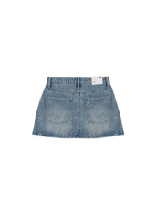 Cherry Embroidered Denim Mini Skirt