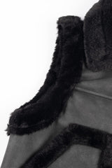Faux Leather & Shearling Vest