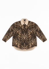 Leopard Print Faux Shearling Shacket