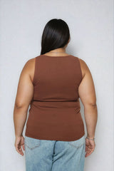 Plus Size Seamless Chain-Trim Tank