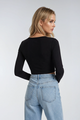 Cropped Scoop Neck Top