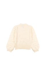 Floral Appliqué Faux Pearl Sweater