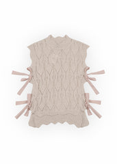 Sleeveless Side-Tie Crochet Knit Top