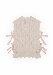 Sleeveless Side-Tie Crochet Knit Top
