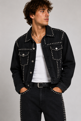 Studded Denim Trucker Jacket