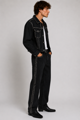 Studded Straight Leg Jeans