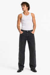Studded Straight Leg Jeans