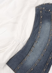 Poplin Faux Denim Corset Shirt
