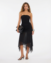Tube Mesh Midi Dress