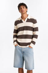 Stripe Collared Knit Shirt