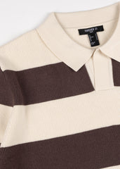 Stripe Collared Knit Shirt