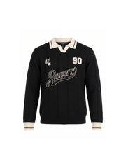 Graphic Long Sleeve Knit Polo