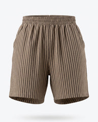 Striped Textured Knit Shorts