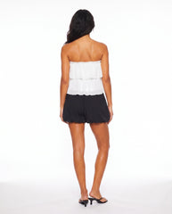 Strapless Tiered Ruffle Top