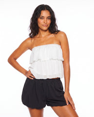 Strapless Tiered Ruffle Top