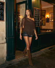 Fringe Crochet Knit Poncho