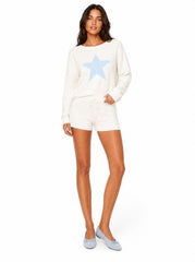 Graphic Knit Sweater And Shorts Set